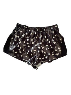 Nike Womens 1x Plus Star Print Dri FIT Running Shorts Black Gray White Lined